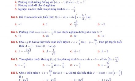 Tuyển tập đề trắc nghiệm Toán Lượng Giác 2017